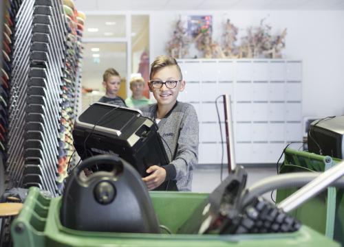 e-waste in container